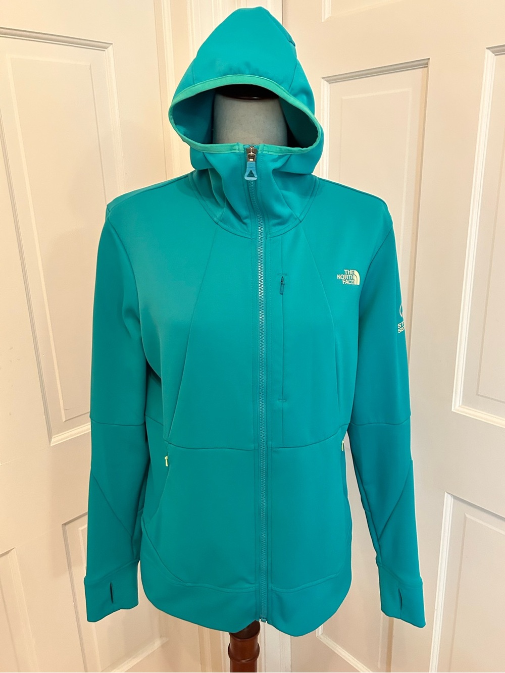 THE NORTH FACE Jacket Teal Women’s L Steep Series FlashDry Hooded Softshell